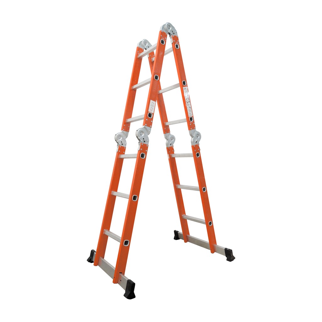 Ladder Tangga Lipat M403 12 Step Orange 3.6 Meter Aluminium Engsel