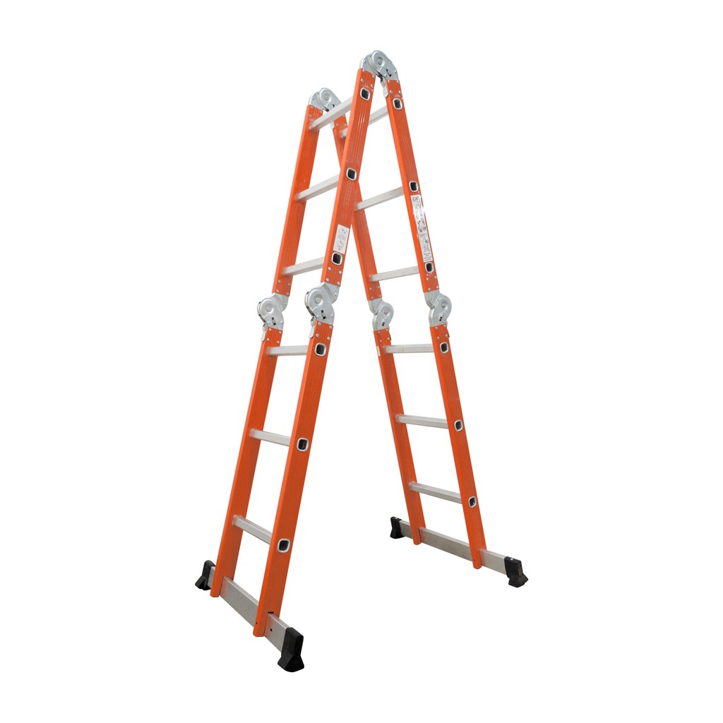 Tangga Multifungsi Tangga Lipat Aluminium M403 12 Step Orange 3.6 Meter Household Ladder