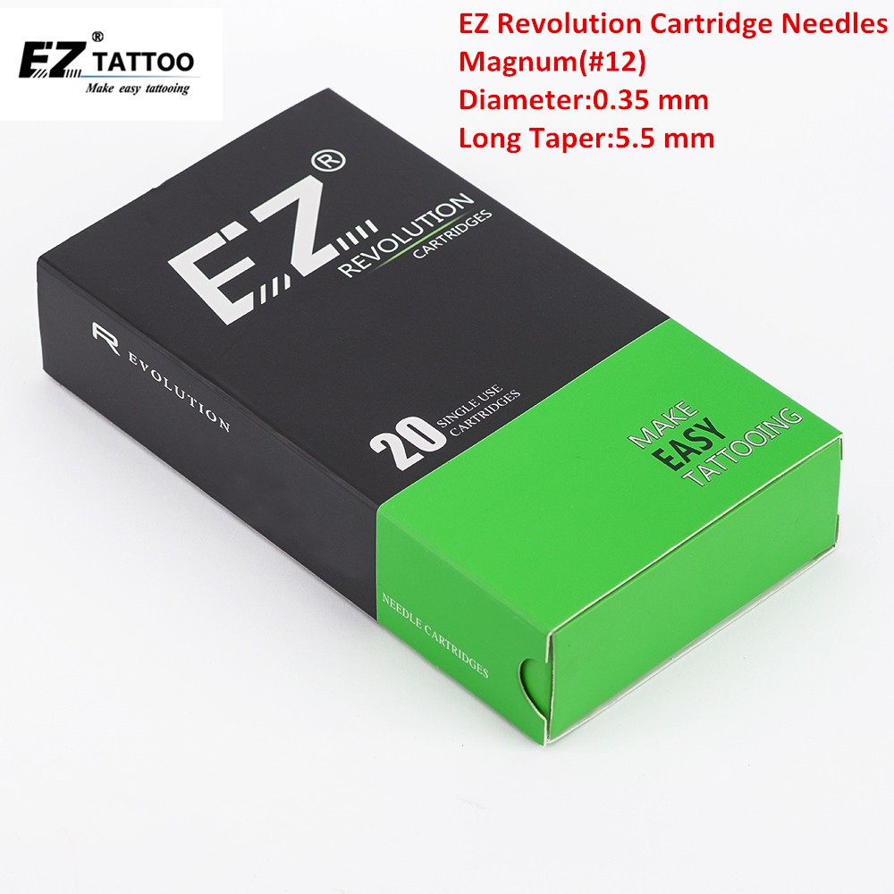 

PRODUK IMPORT EZ Revolution Tattoo Needle Cartridge #12 ( 0.35 mm) Long Taper Magnum Needles for