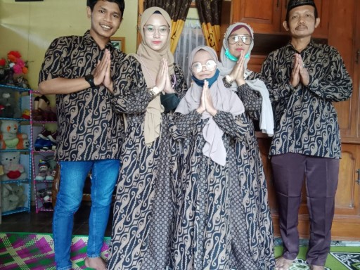 Batik Couple Keluarga Gamis Busui Motif Prasasti Batik Keluarga Seragam