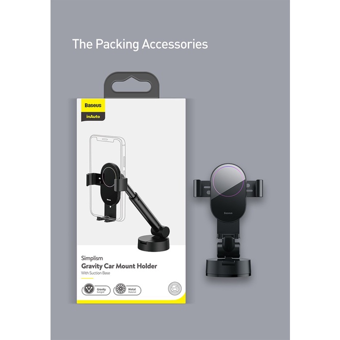 Baseus Simplism Gravity Car Mount Holder Stand Holder Handphone