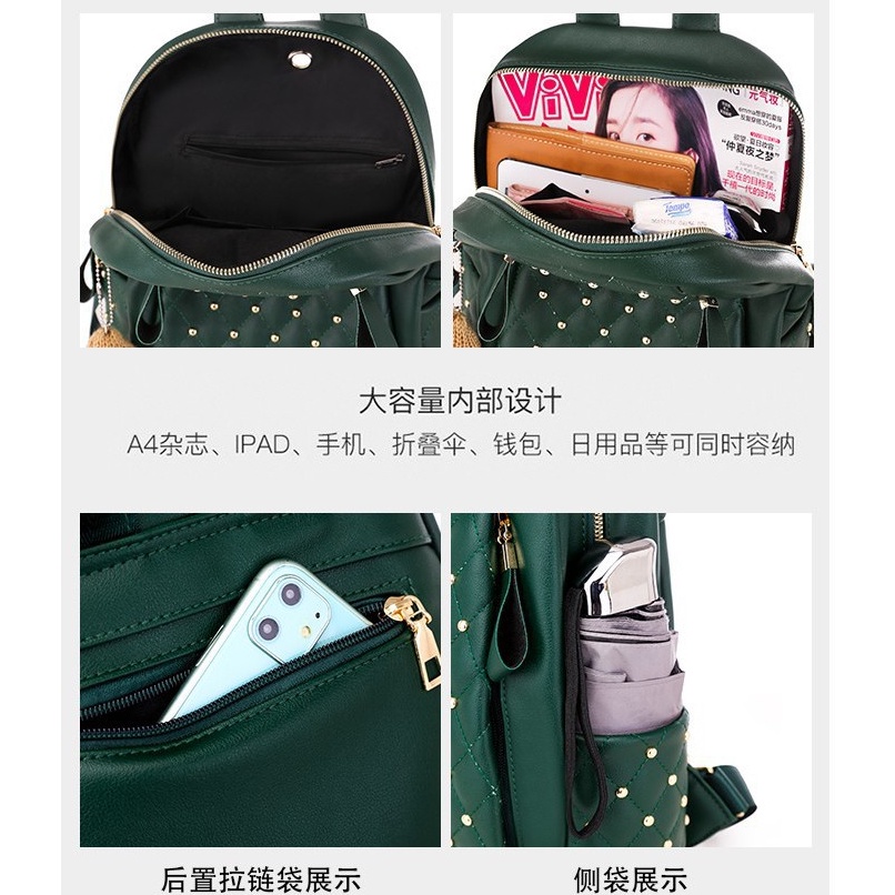 BJ71055 - BLACK/BLUE/GREEN/RED/YELLOW - TAS RANSEL PUNGGUNG BACKPACK TAS WANITA FASHION IMPORT MODIS ELEGAN TERMURAH TERLARIS TERBARU BAGSTORE JAKARTA TAS BATAM CR7240 GT1860 BQ3688