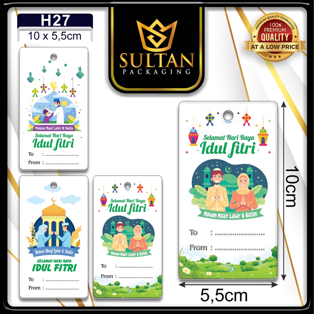 

Hangtag|Label Baju|Hangtag Idul Fitri|Duplek+Kraft|Murah|5.5x10|H27