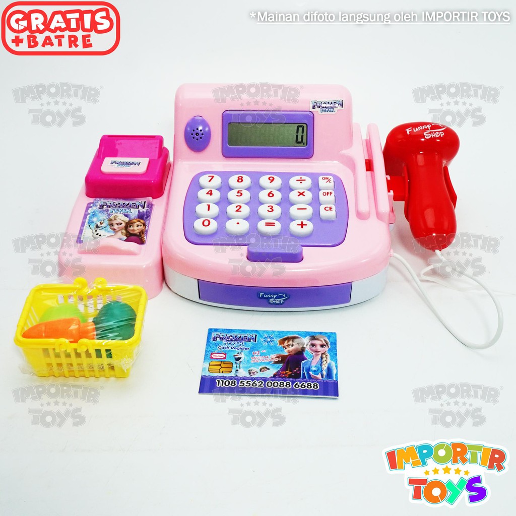 Mainan Cash Register Mesin Kasir Frozen Feyer Berkualitas Pink Lucu Unik