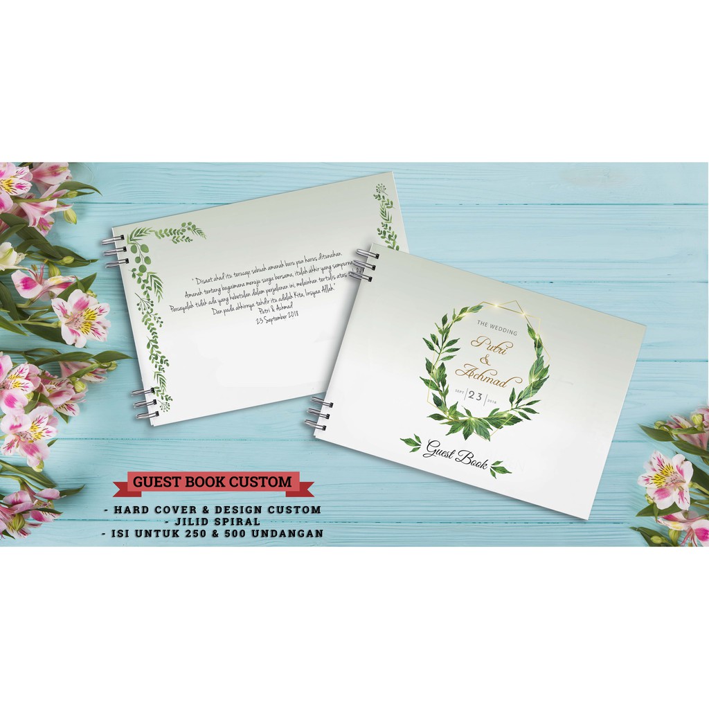 

BUKU TAMU PERNIKAHAN / GUESTBOOK HARD & SOFT COVER / CUSTOM DESIGN / WEDDING & EVENT / FREE PULPEN