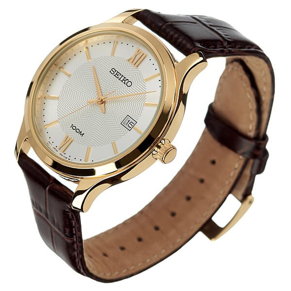 Seiko Quartz SUR298P1 Neo Classic Brown Leather - Jam Tangan Pria SUR298