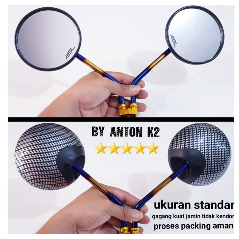 KACA SPION BULAT KARBON/SPION CARBON PELANGI VARIASI MOTOR SCOOPY/SCOOPY CARBU/SCOOPY FI/SCOOPY KARB