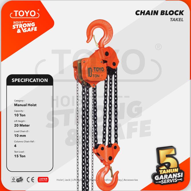Chain Block / Takel 10 Ton X 20 Meter Toyo