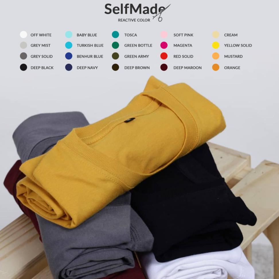 [PRODUK 6AHGW] Kaos Polos Wanita Lengan Panjang Selfmade 100% coolsoft combed reaktif 30s MJ0