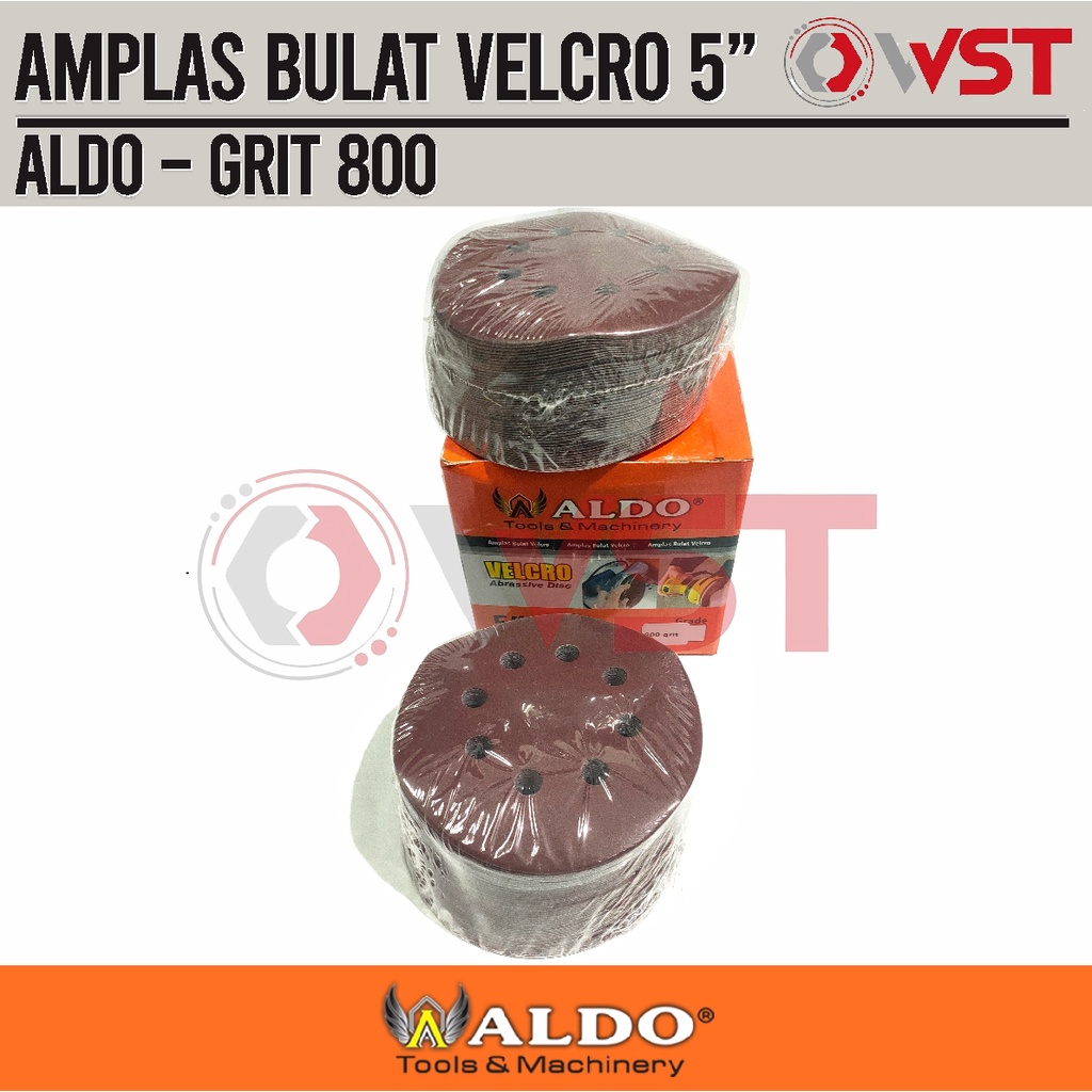 ALDO AMPLAS bulat velcro 5 inch GRIT 800 lubang hamplas P800