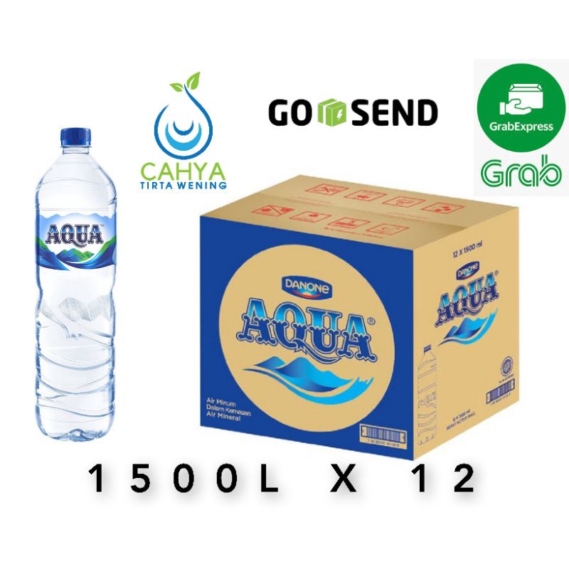 

AQUA Air Mineral Botol 1500 ml x 12 | Grab Express - Gosend Instant