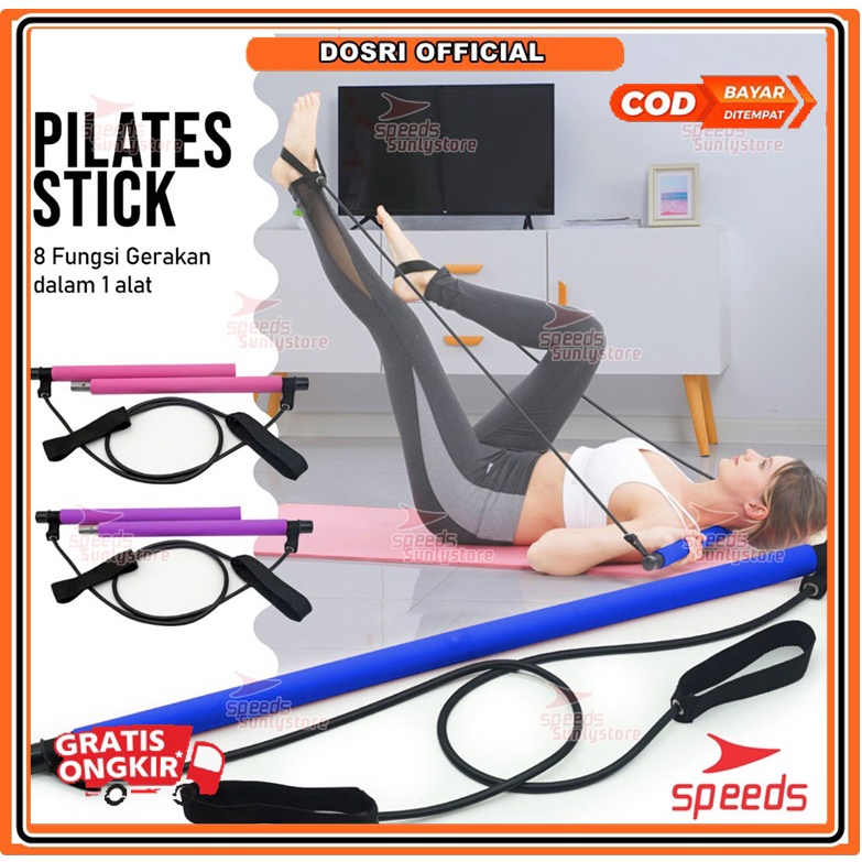 [BISA COD] Portable Pilates Studio Tali Yoga Resistance Band Untuk Olahraga Senam Elastis