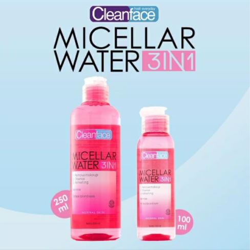 ^ KYRA ^ Clean Face Micellar Water 3 in 1 Non Rinse For Oily Skin Or Normal Skin Cleanface