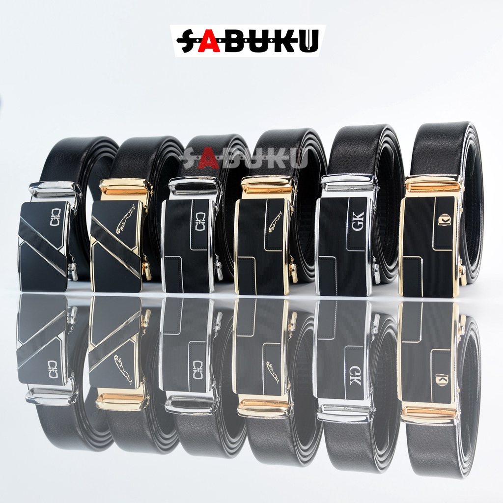 Ikat Pinggang Kulit Gesper Sabuk Tali Pinggang Pria Tipe Otomatis RELL Men Belt -077