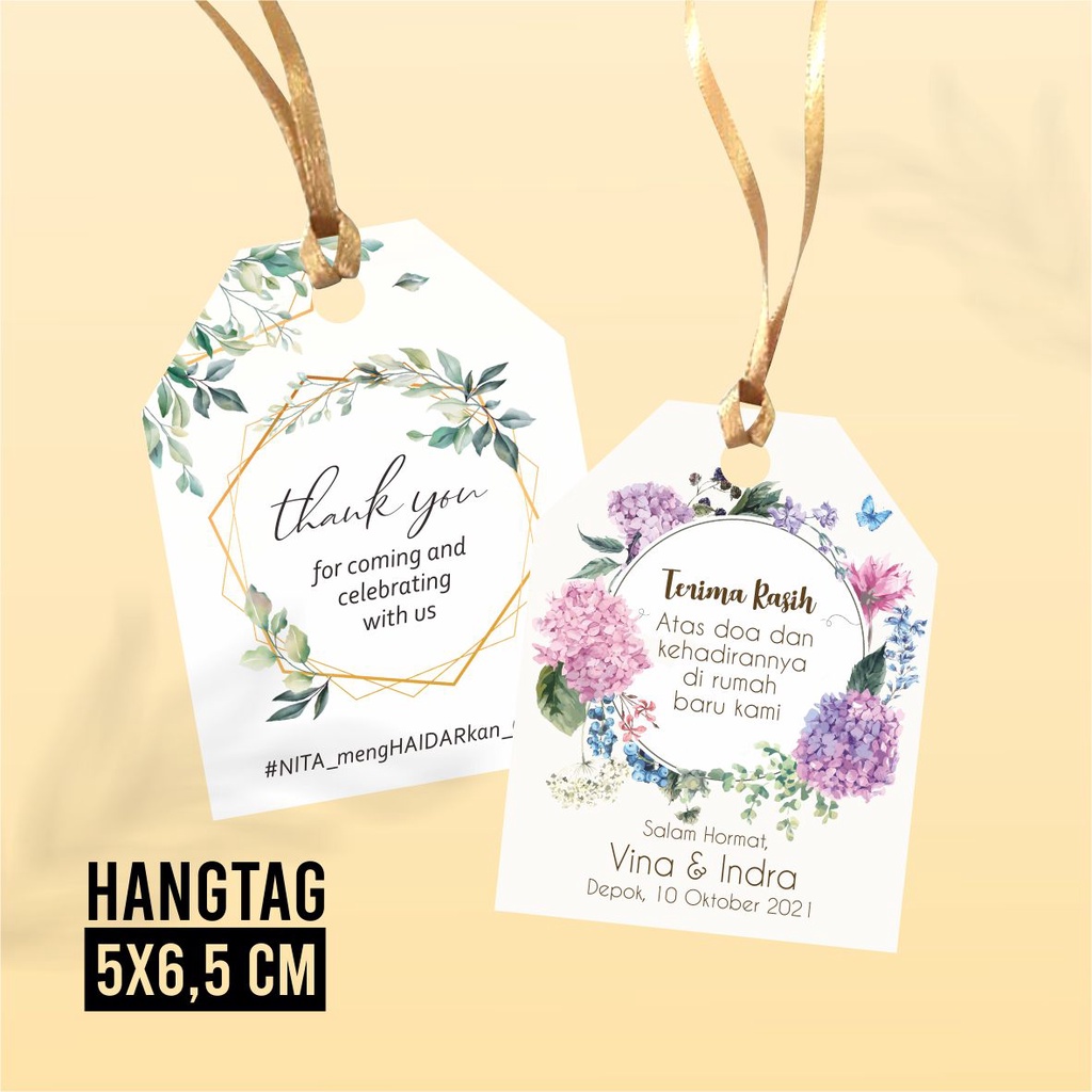 Hang Tag Souvenir 5x6,5 cm / Engagement / Wedding / Tedhak Siten / Label Ucapan Terimakasih / Thanks