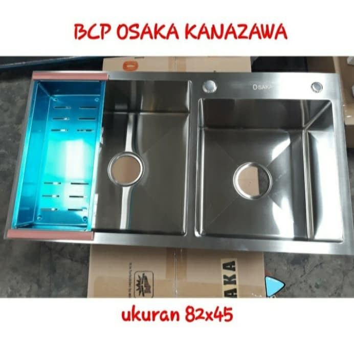 Wastafel - Bak Cuci Piring Dua Lubang Ozaka Kanazawa 8245/ Kitchen Zink
