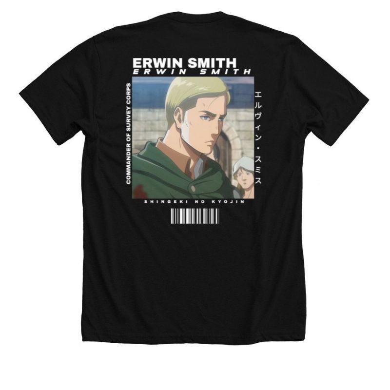 T-shirt | Oversize | KAOS Attack On Titan | Erwin Smith - Capt Survey Corps | KAOS PRIA WANITA | BAJ