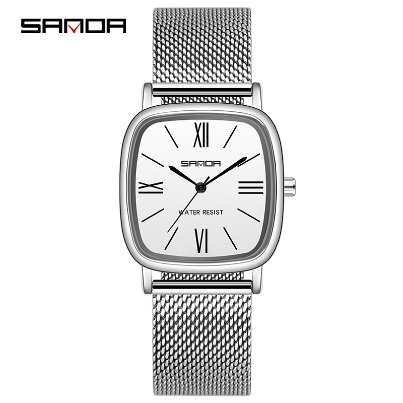 SANDA P1101 Jam Tangan Wanita Analog Classic Tali Stainless Steel Quartz WATCHKITE WKOS