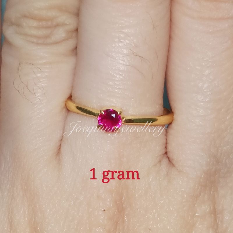 cincin mata satu emas muda stengah gram uk 7-8, 1 gram ready uk 15-21