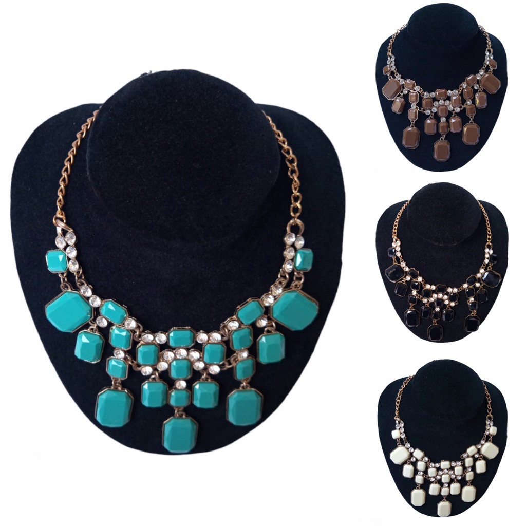 Kalung Permata Titanium Wanita Anti Karat / Kalung Wanita Asli Ori Import / Kalung Wanita Korea / Ka