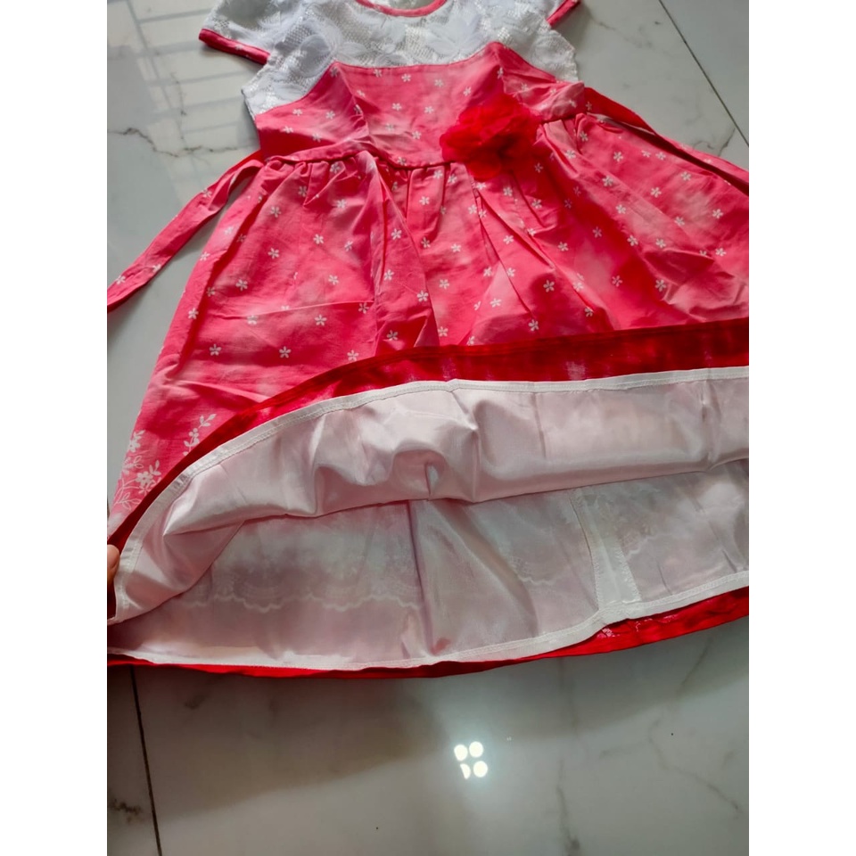 DRESS PUTIH PINK ANAK PEREMPUAN/BAJU KIDS INVOGUE/DRESS ANAK CEWE 6TH/DRESS KIDS INVOGUE/BAJU ANAK CEWE/BAJU ANAK WANITA