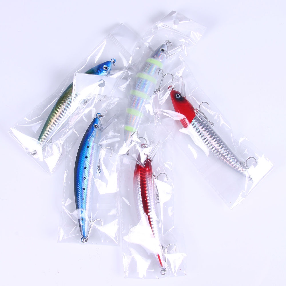 Hengjia 15 Pcs Umpan Pancing Hard bait Bentuk Ikan Imitasi 3D Panjang 12cm Berat 39g