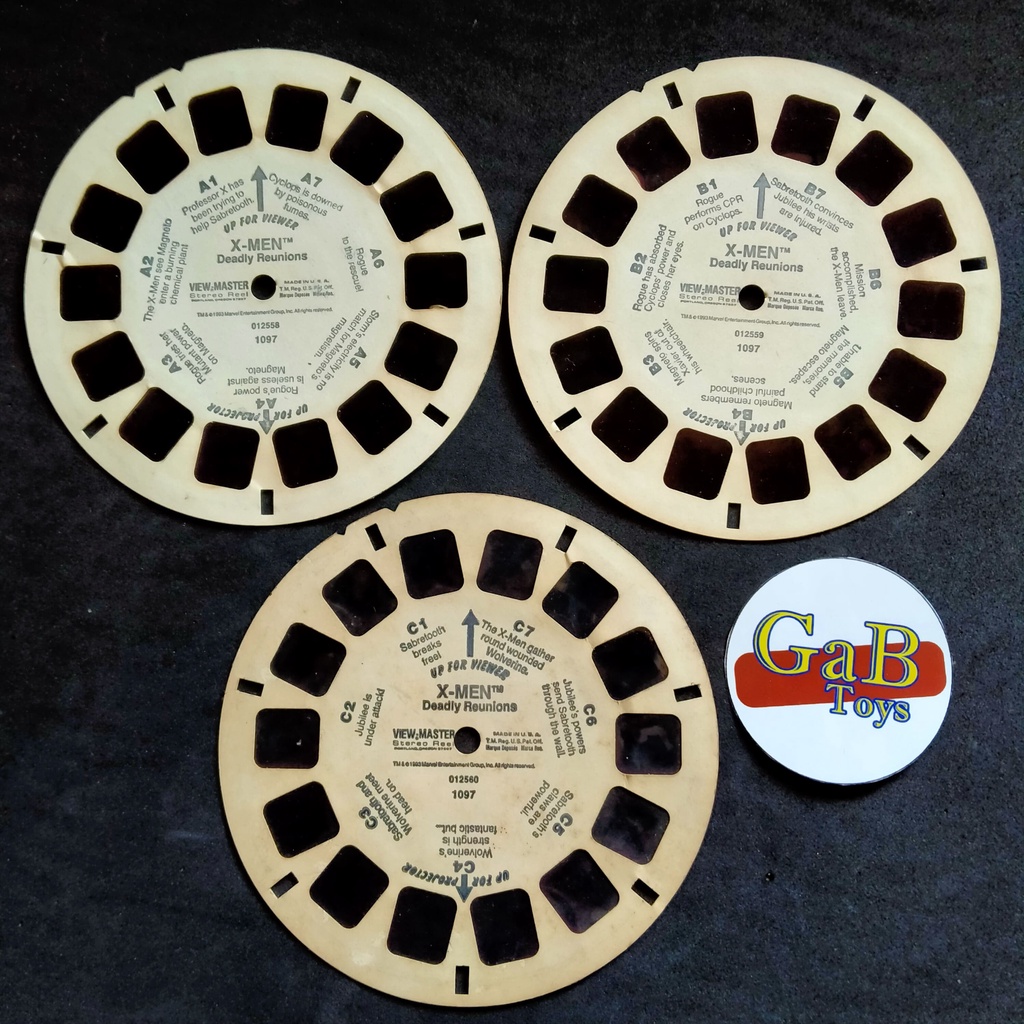 Kaset Reels Film ViewMaster View Master X Men Deadly Reunions Vintage 1993