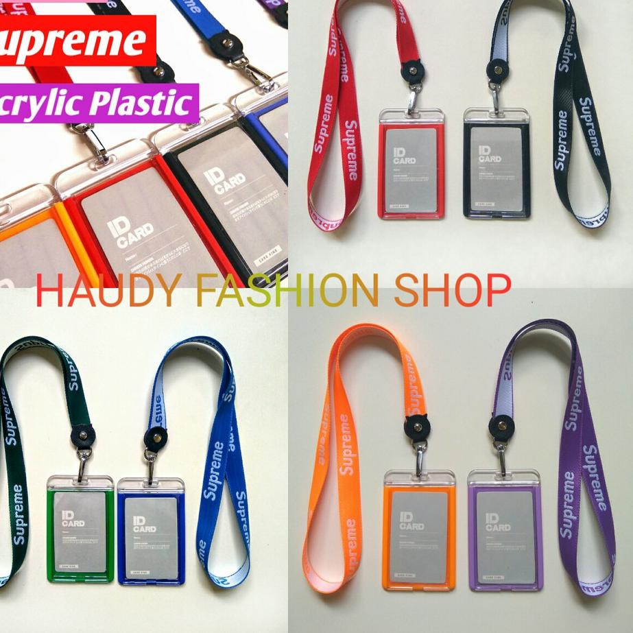 

✦❄Terlaris NAME TAG KULIT PU / ID CARD HOLDER SUPREME / GANTUNGAN NAMA ✦❄