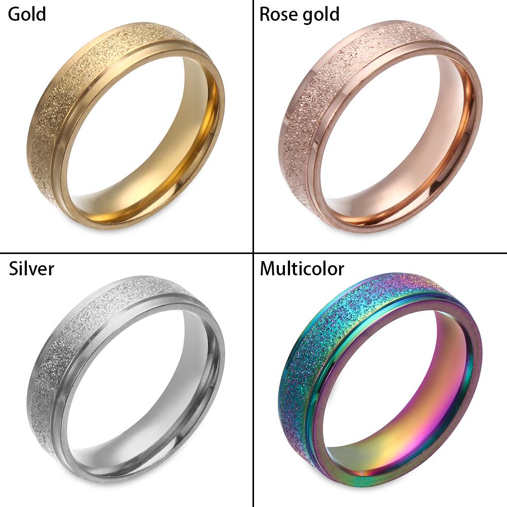 Lily Turn Matte Color Ring Jewelry Untuk Perawatan Kecemasan Cincin Stainless Steel Warna Silver Gold