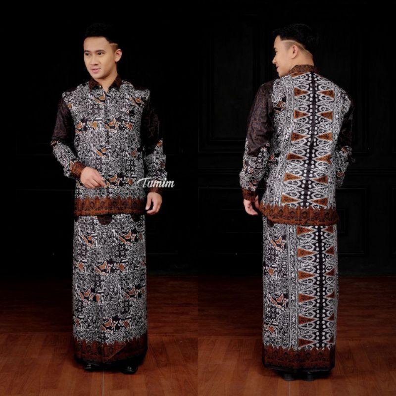 SETELAN BAJU KOKO SARUNG|SARUNG BATIK | KEMEJA KOKO SARUNG PRIA| SARUNG KOKO GUNUNGAN Batik Solikha