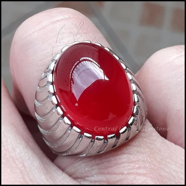 BAHAN BERKUALITAS BATU CINCIN NATURAL RED BARON PACITAN GARANSI BATU AKIK ORIGINAL