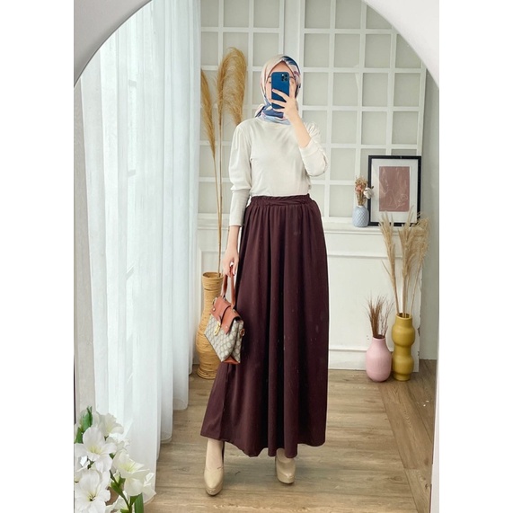 ROK POLOS MAYUNG PREMIUM / BASIC SKIRT / MAY SKIRT ROK MUSLIMAH PANJANG MURAH KERJA NGANTOR KULIAH CASUAL OOTD