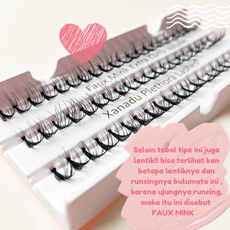 FAUX MINK EXTRA CURLY VOLUME - Ultrathick - Xanadu Plethora Lashes - Individual - Bulu Mata - EYELASH VOGUE DELICATE GLAM