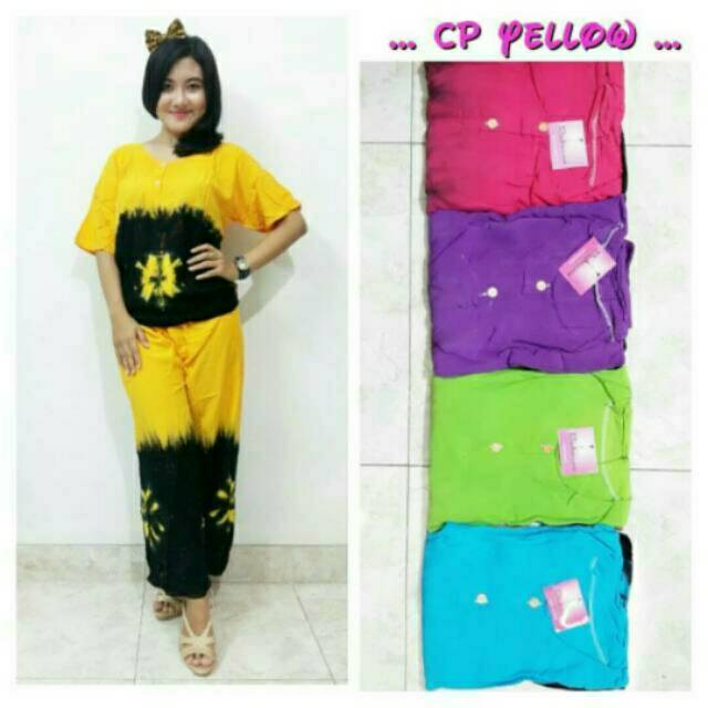 Celana Panjang Yellow | Celana Panjang cantik | Batik | setelan | baju tidur | baju murah wanita