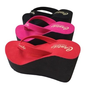 SH_New Sandal CANTIKA Sendal wedges spon jepit tinggi 11cm - sandal wanita