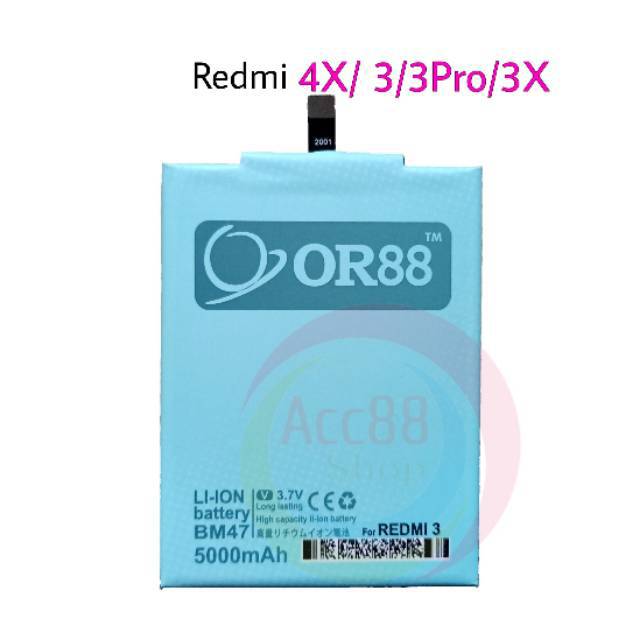 Baterai Batre Battery Double Power  xiaomi Redmi 4x BM47 OR88/ORIENS88