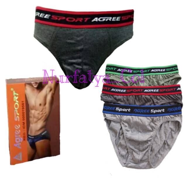 Celana Dalam Pria Dewasa Agree Sport 1 Box Isi 3 Pcs