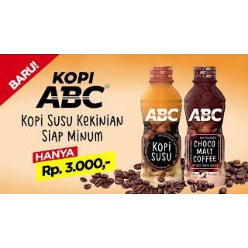 

Kopi abc choco malt botol 200ml siap minum