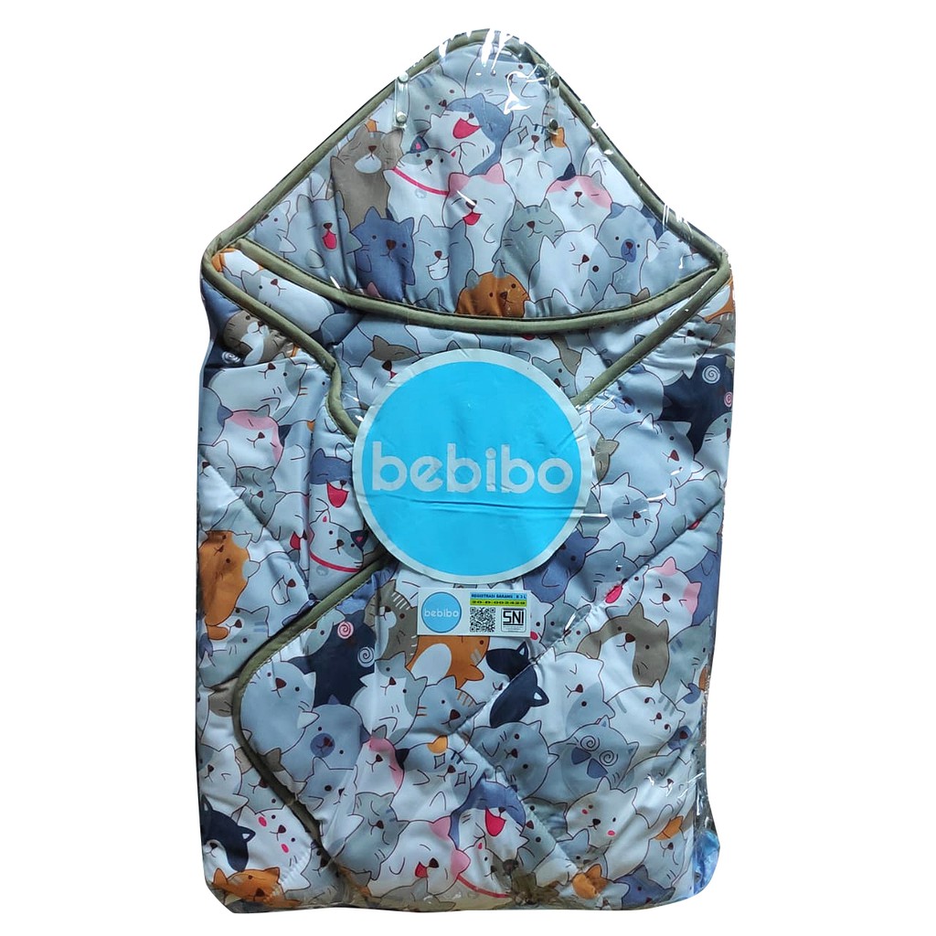 Bebibo Selimut Bayi Motif size 98x98cm Selimut Topi free Plastic Case