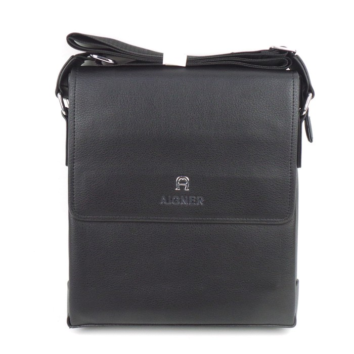 Tas Kulit Pria Slimbag Bodybag Import Branded - AIGNER GGNS BLACK