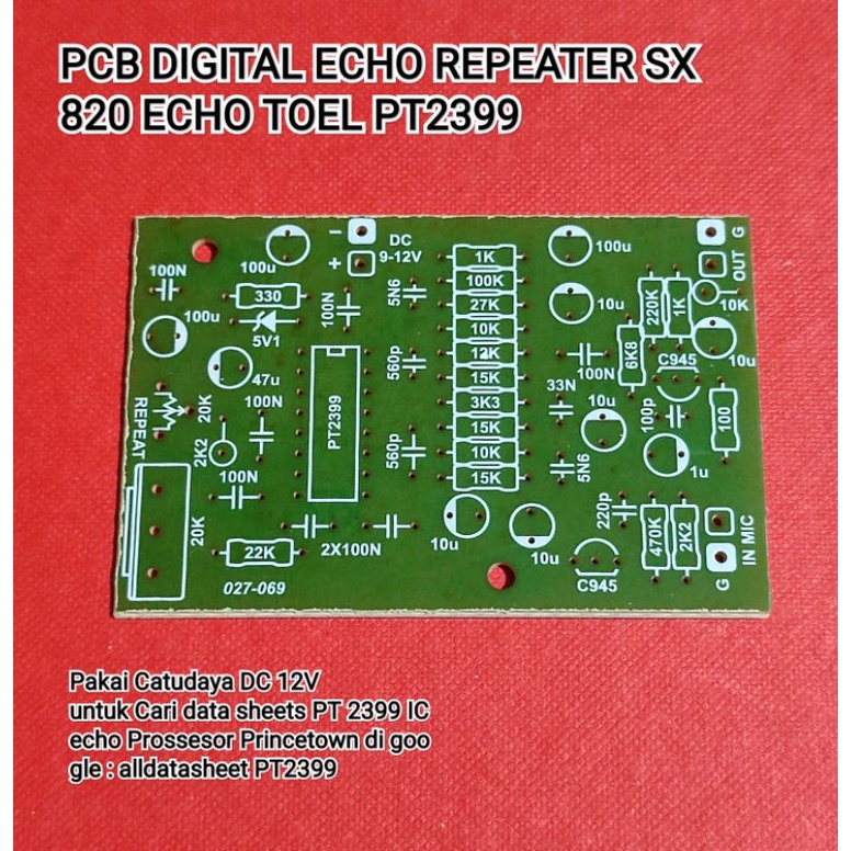 PCB DIGITAL ECHO REPEATER SX820 ECHO TOEL PT2399