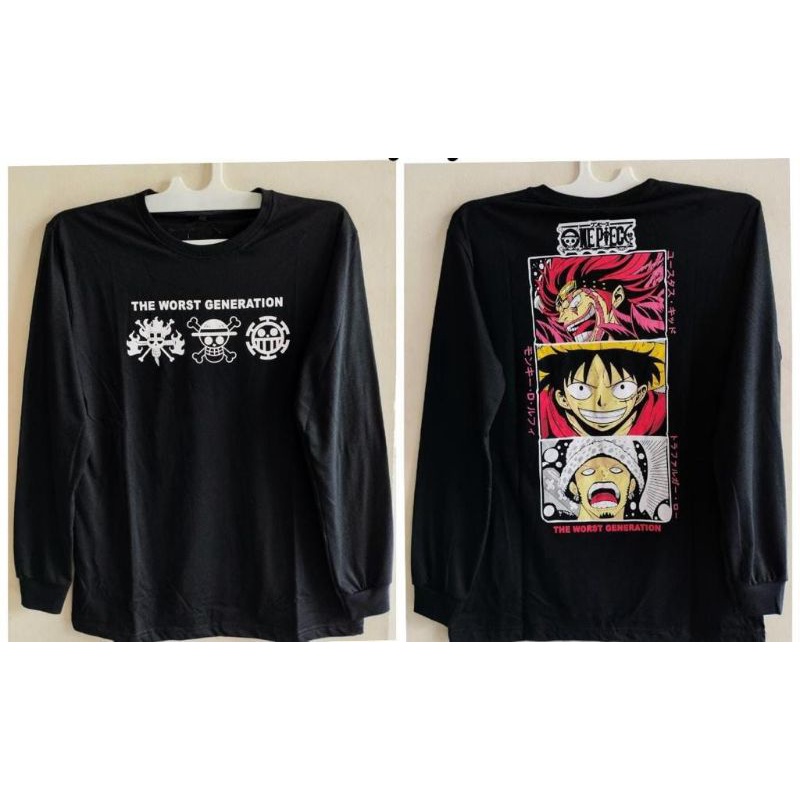 KAOS DISTRO KARTUN ONE PIECE LENGAN PANJANG MURAH (COD)