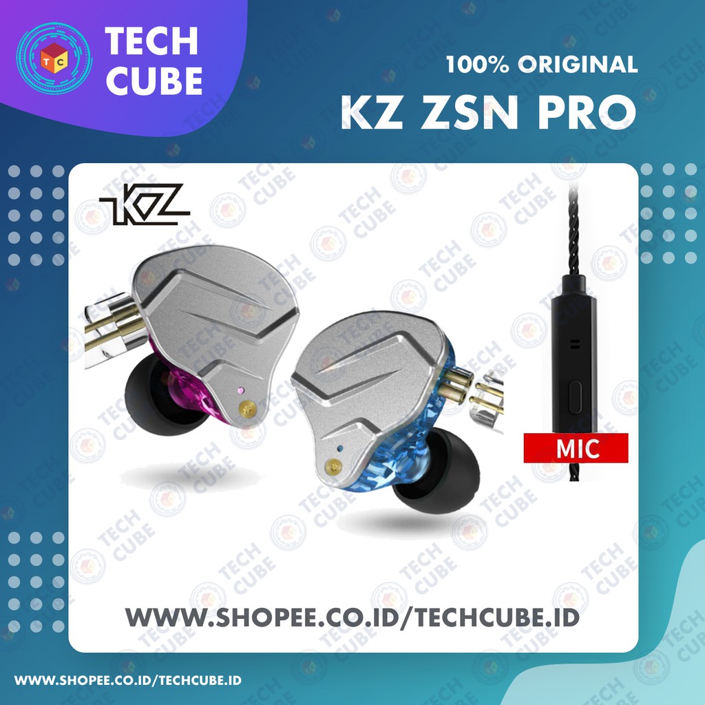 KZ ZSN PRO with MIC In Ear Earphone Headset Hybrid 1BA 1DD HIFI Bass