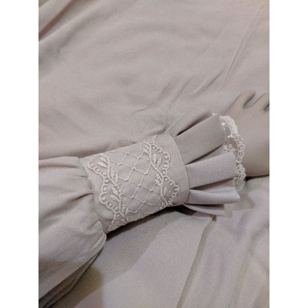 SERODJA Sahla Dress Gamis Simple Renda Rempel, Size M. L dan XL-Coksu