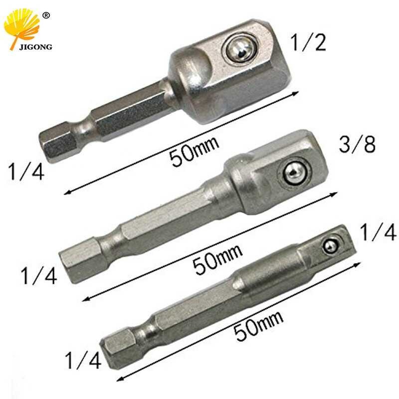 Mata Bor Obeng Jigong Elektrik Adapter Hex Rod Sleeve 3pcs