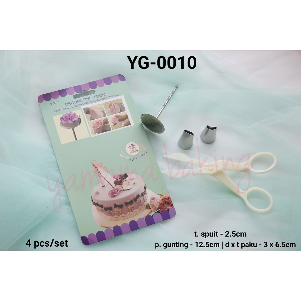 YG-0010 GUNTING PAKU MAWAR SPUIT SET BUTTERCREAM FLOWER CAKE KUE TART