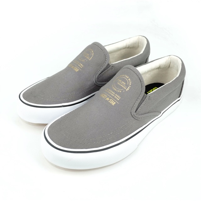 Sepatu Kanvas - Lucky Star Slip On Grey - Sneakers Kasual