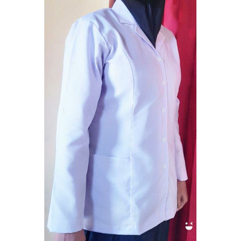 BAJU PDH PUTIH WANITA MODEL SAKU BAWAH / SERAGAM DINAS / BAJU ASN