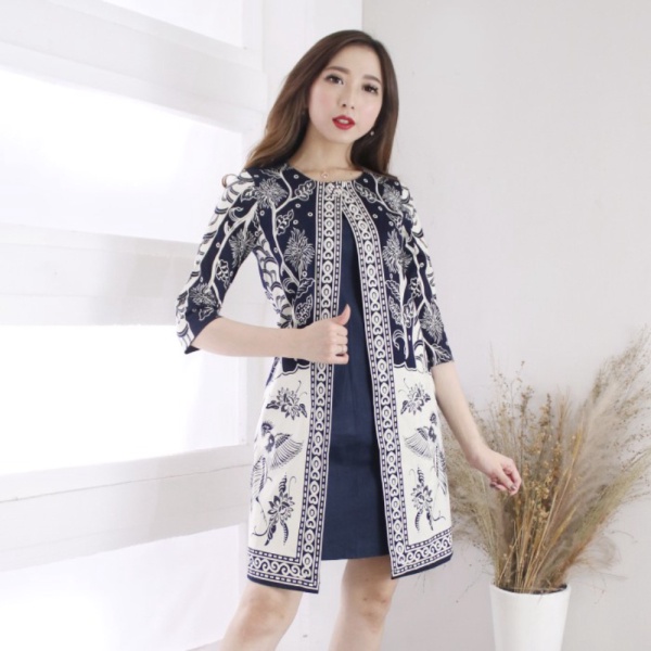 Jual Hanoi - Erie Dress Batik Wanita - Biru Standard Murah