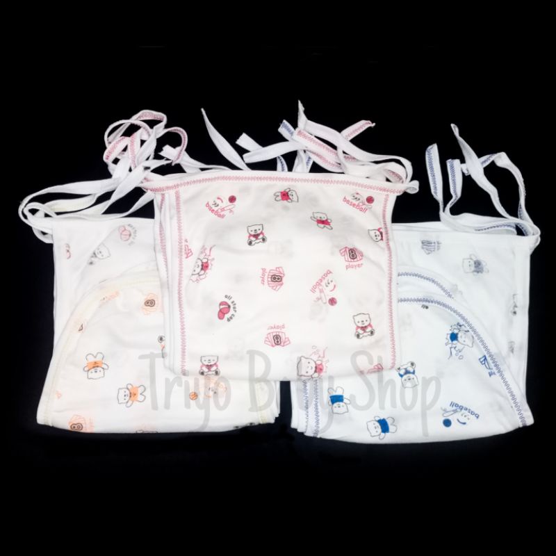 6 Pcs Popok Bayi Kain Tali MEGA SNI - Popok Kain Motif Dasar Putih